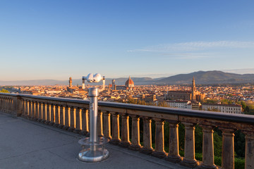 Beautiful views of Florence cityscape in the background Cathedra in Italy