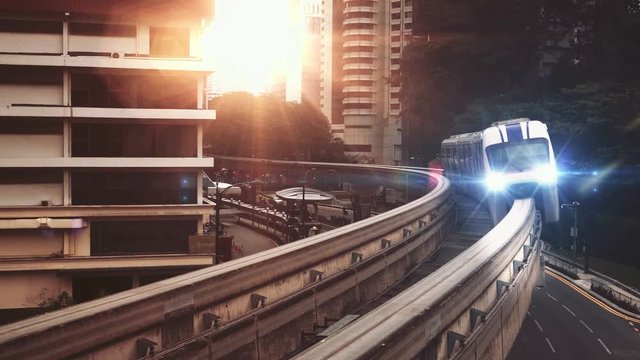 Skytrain at Kuala Lumpur city cinematic style video