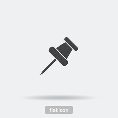 Push pin icon, Black vector is type EPS10
