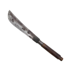 Old knife on white background