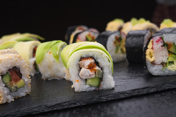 sushi set rolls