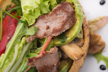 salad of veal and fresh vegetables