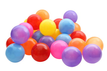Colorful balls on white screen