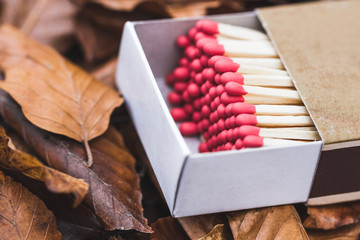 Red match heads in box macro