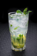 glass of mojito cocktail