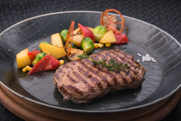 steak on pan