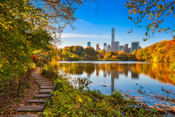 Central Park New York City during Autumn.