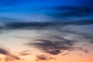 Naklejka na ściany i meble Vivid sunset cloudscape background
