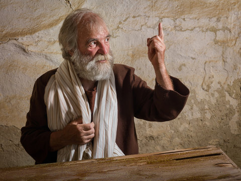 Bearded Prophet in biblical scene