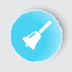 Blue app button with School Bell icon on white.