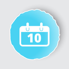 Blue app button with Calendar icon on white.