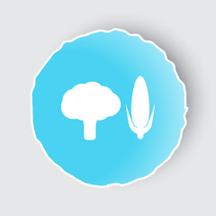 Blue app button with Vegetables icon on white.