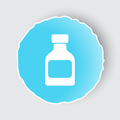 Blue app button with Medicine Bottle icon on white.