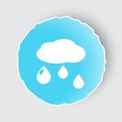 Blue app button with Rain icon on white.