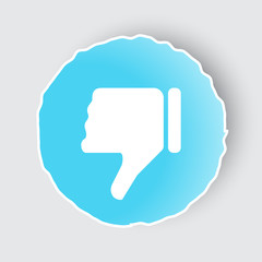 Blue app button with Thumb Down icon on white.