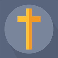 Fototapeta premium Cross Gold Flat Vector Illustration