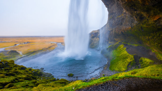 Waterfall "Seljalandsfoss" in South Iceland