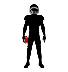 Player and ball icon. American football sport competition and game theme. Vector illustration