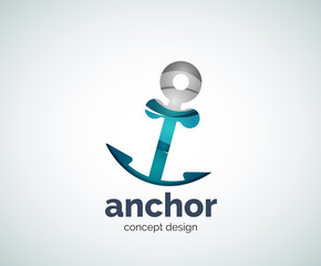 Vector ship anchor logo template