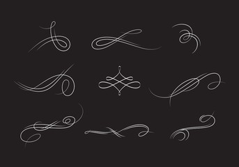 vintage vector flourishes set.