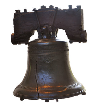 Liberty Bell isolated in Philadelphia, Pennsylvania, USA.