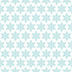 Seamless Pattern Abstract Snowflakes Turquoise