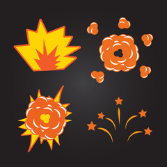 Cartoon comic burst or explosion set