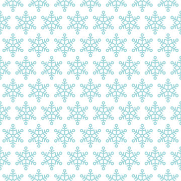 Seamless Pattern Abstract Snowflakes Turquoise