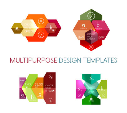 Infographic banners modern paper templates
