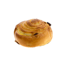 The fresh bread rolls isolated on white background