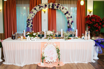 Fototapeta na wymiar Wedding table decoration