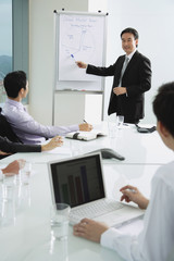 Businessman giving presentation