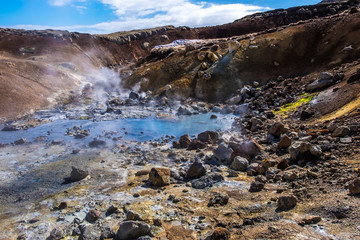 Seltun is a part of Krysuvik geothermal area in Reykjanes peninsula, Iceland