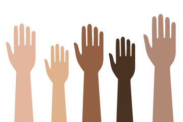 hands in different skin colors