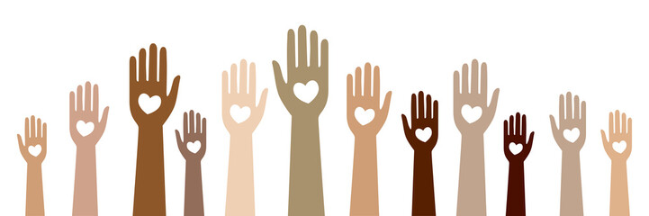 Hände mit Herzen - Zusammenhalt