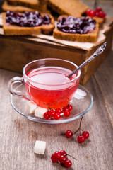 fresh hot viburnum tea