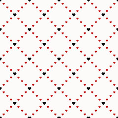 Geaometric heart pattern, Seamless geometric pattern with hearts, vector background