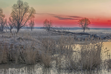 frozen river in the fall