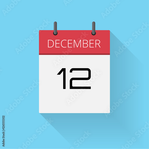 "December 12, Daily calendar icon, Date and time, day, month, Holiday