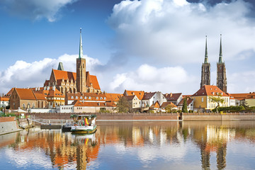 Obraz premium Tumski (Cathedral) Island in Wroclaw, Poland