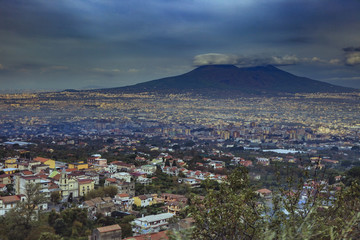beautiful scenic of  volcano vesuvius southern of italy