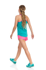 Woman In Sport Clothes Walks Away