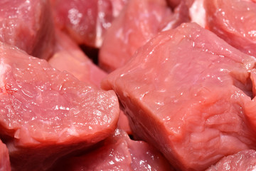 Raw red meat (macro)