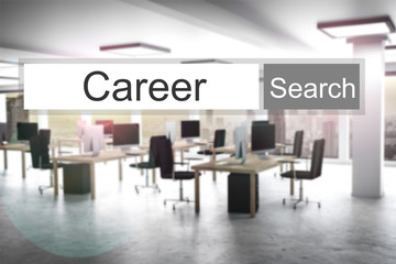 websearch career grey search button office 3D Illustration