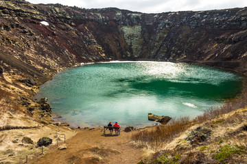 Kerid crater - Volcanic crater lake in Golden Circle, Iceland © Puripat