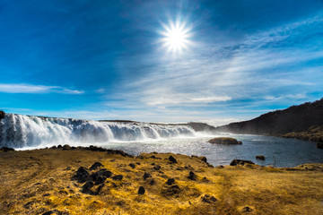 Vatnsleysufoss or Faxi waterfall is located on the Golden Circle, a popular tourist trail east of Reykjavik, Iceland