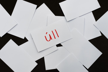 Irish; Learning New Language with Handwritten Flash Cards. Trans