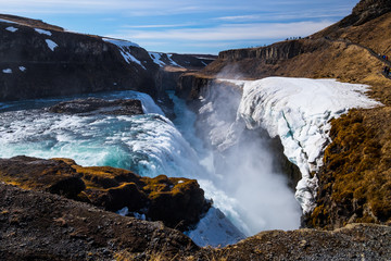 Fototapeta premium Gullfoss is a waterfall located in southwest Iceland. It is one of the most popular tourist attractions in Iceland.