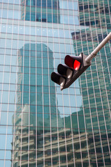 traffic light with red light