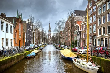 Gardinen Stadtbild von Amsterdam, Niederlande © golovianko